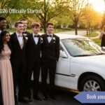 Prom night students arriving in a luxury limousine from Atlas Limousine and Sedan Service during Prom Season 2026 in Washington DC
