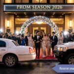 Students arriving in a luxury stretch limousine and sedan for Prom Season 2026 with Atlas Limousine and Sedan Service