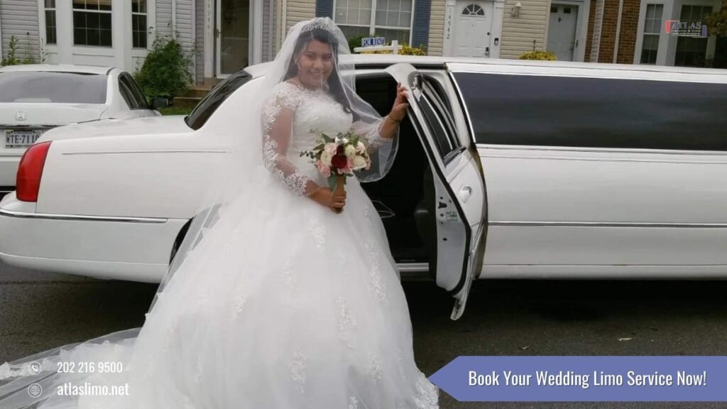 Atlas Limousine wedding limo service with luxury stretch limousine for elegant wedding transportation in Washington DC, Virginia, and Maryland