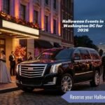Luxury limousine arriving at a Halloween event in Washington DC