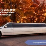 White stretch limousine at a Halloween attraction in Virginia